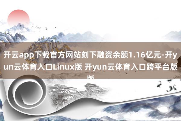 开云app下载官方网站刻下融资余额1.16亿元-开yun云体育入口Linux版 开yun云体育入口跨平台版