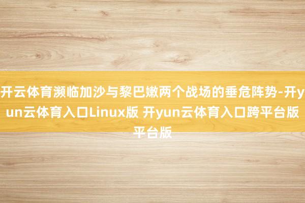 开云体育濒临加沙与黎巴嫩两个战场的垂危阵势-开yun云体育入口Linux版 开yun云体育入口跨平台版