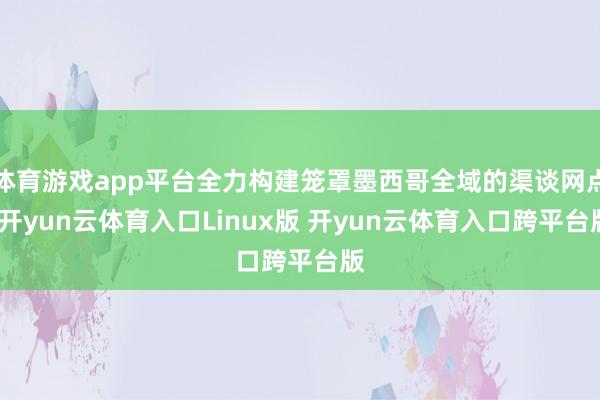 体育游戏app平台全力构建笼罩墨西哥全域的渠谈网点-开yun云体育入口Linux版 开yun云体育入口跨平台版