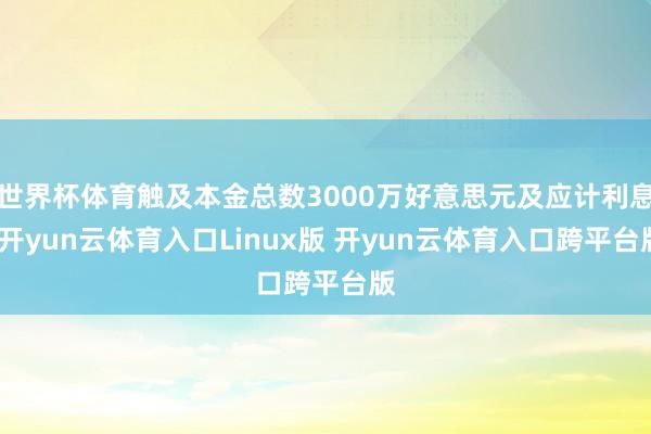 世界杯体育触及本金总数3000万好意思元及应计利息-开yun云体育入口Linux版 开yun云体育入口跨平台版