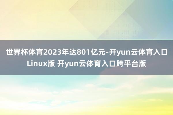 世界杯体育2023年达801亿元-开yun云体育入口Linux版 开yun云体育入口跨平台版