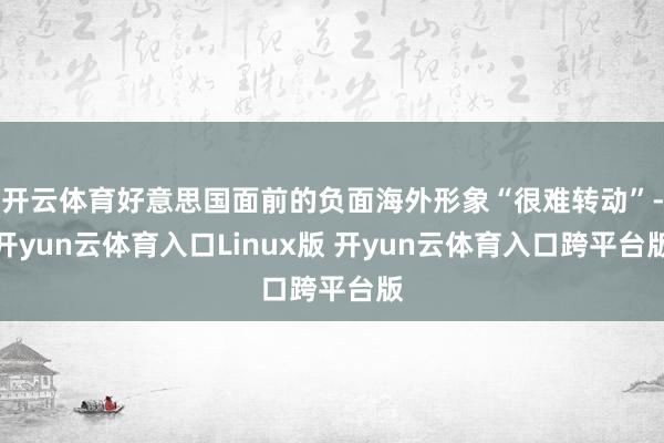 开云体育好意思国面前的负面海外形象“很难转动”-开yun云体育入口Linux版 开yun云体育入口跨平台版