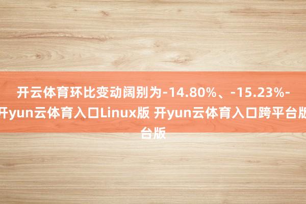 开云体育环比变动阔别为-14.80%、-15.23%-开yun云体育入口Linux版 开yun云体育入口跨平台版