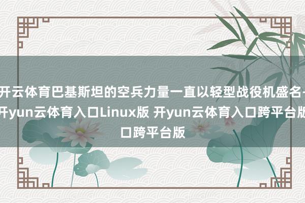 开云体育巴基斯坦的空兵力量一直以轻型战役机盛名-开yun云体育入口Linux版 开yun云体育入口跨平台版