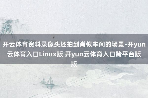 开云体育资料录像头还拍到肖似车间的场景-开yun云体育入口Linux版 开yun云体育入口跨平台版