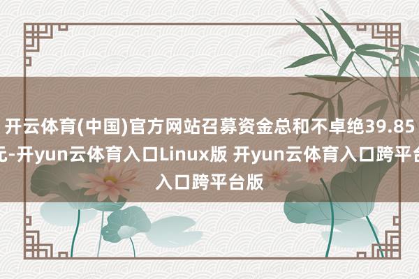 开云体育(中国)官方网站召募资金总和不卓绝39.85亿元-开yun云体育入口Linux版 开yun云体育入口跨平台版