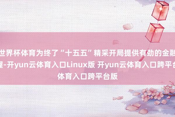 世界杯体育为终了“十五五”精采开局提供有劲的金融撑握-开yun云体育入口Linux版 开yun云体育入口跨平台版